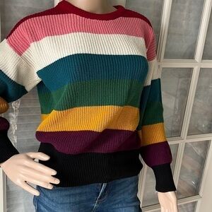 Forever 21 multicolor stripe oversize knit sweater
